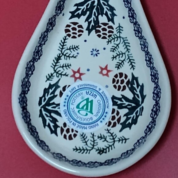 Polish Pottery, Boleslawiec spoon rest, Christmas pattern‎ - new - Picture 4 of 16